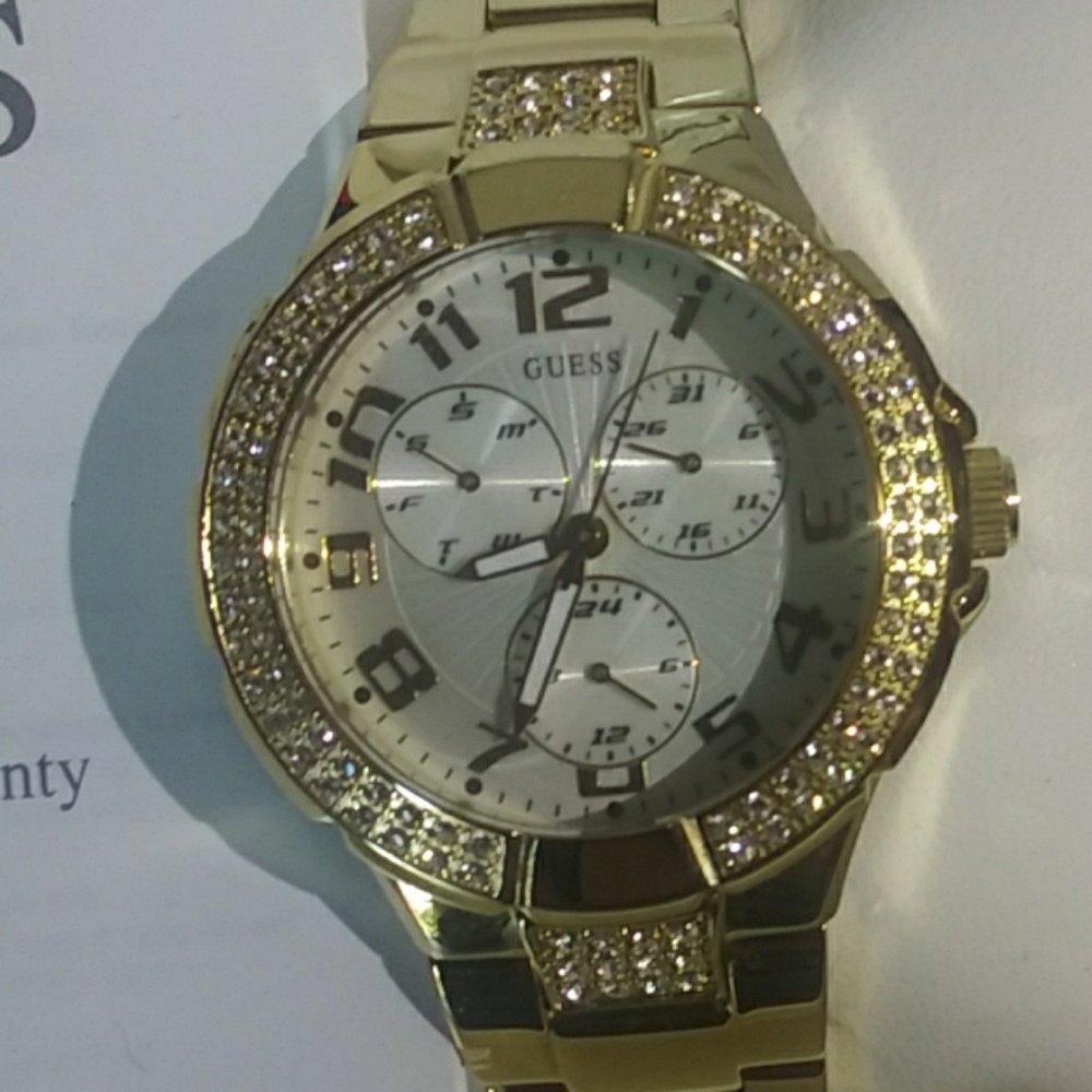 GUESS Embedded Rhinestone Chronograph NWT